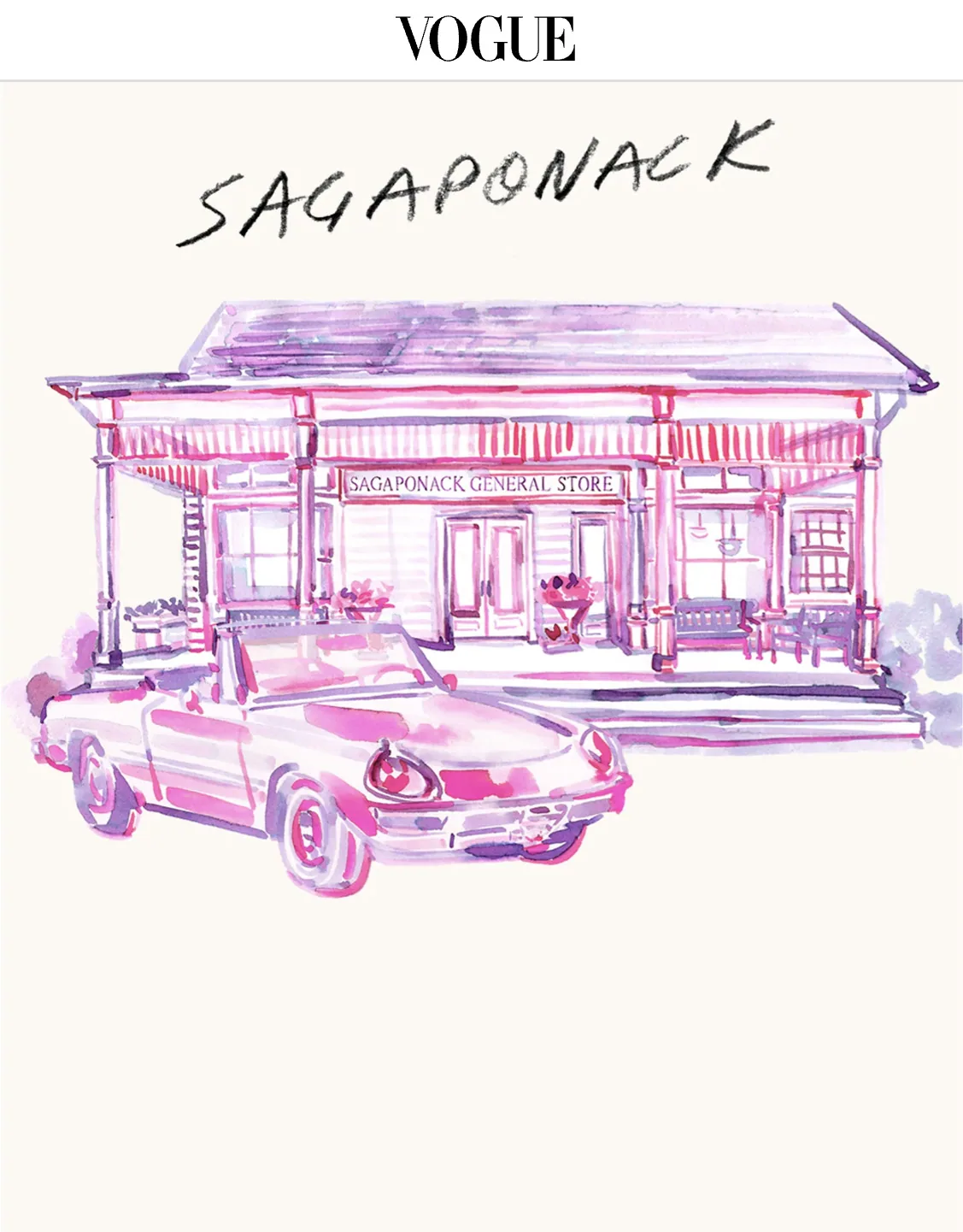 Sagaponack, from Which Hampton Are You? for Vogue, illustration by Samantha Hahn