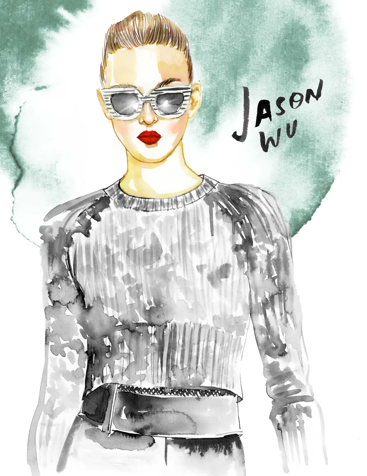 Jason Wu, fashion and beauty illustration by Samantha Hahn