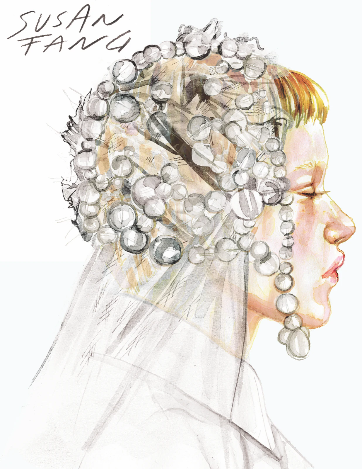 Susan Fang, fashion and beauty illustration by Samantha Hahn