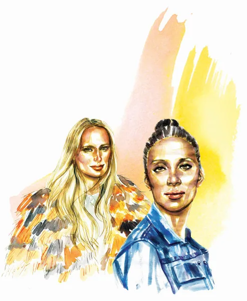 Lauren Santo Domingo and Chioma Nnadi for the Vogue 100 and Moda Operandi fashion week event invitation