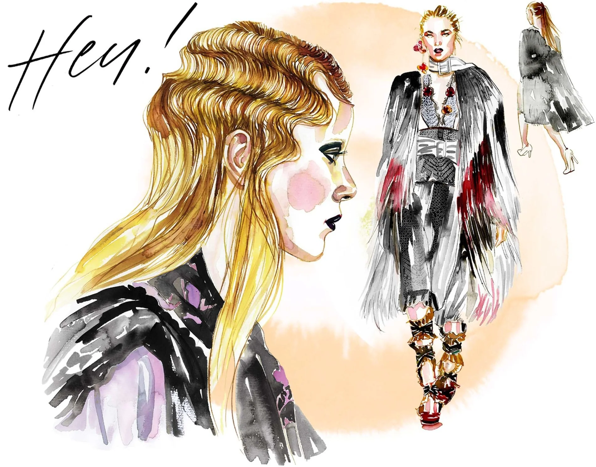 Watercolor fashion and beauty illustrations by Samantha Hahn