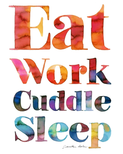 Eat work cuddle sleep